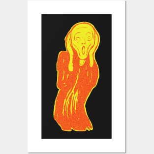 The Scream  minimalized Lollipop Yellow and Orange Posters and Art